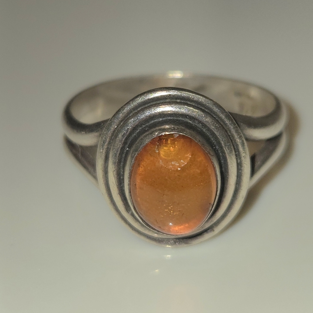 Vintage Sterling Silver Carnelian Ring Size 7